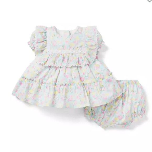 Janie and Jack 100048716 Baby Floral Ruffle Matching Set size 0-3 months NWT - Picture 1 of 14